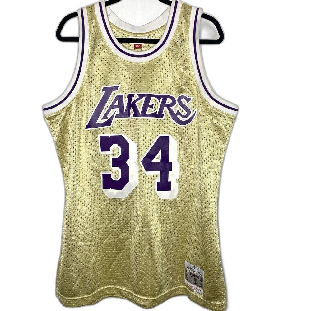 Mitchell & Ness Shaquille O'Neal #34 LA Lakers 96-97 Swingman Jersey Mens L Gold
